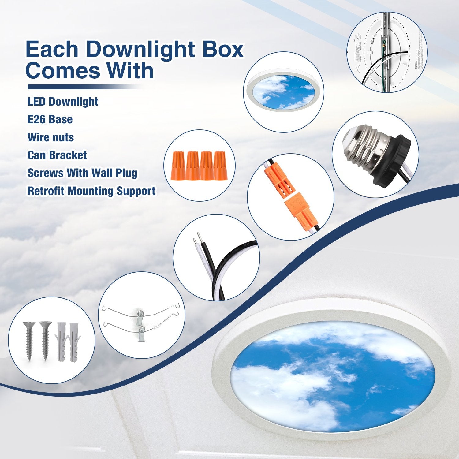 The Sky Downlight | 12" Round | Pack of 4