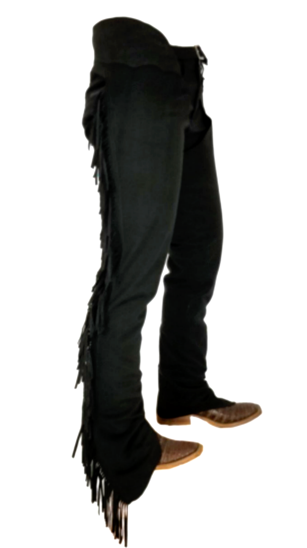 Longs!!!! BLACK SUEDE CHAPS WITH A STRETCH PANEL longer length