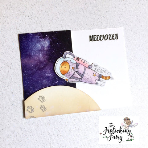 #thefrolickingfairy #casology #casologychallenge #lepetitemarket #furbaby #cat #catstronaut #spacecat #altenewllc #galaxy #galaxywashi #digitalstamp #inkroadstamps #purrbaby #papercraft #handmade #xyron #magnet