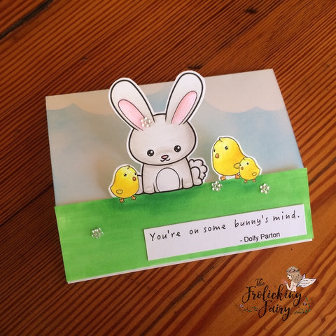 #thefrolickingfairy #bethduffdesigns #somebunny #digitalstamp #bethchallengesyou #cardchallenge #easelcard #hotchick #bunny #easter #chick #copicmarkers #copiccoloring