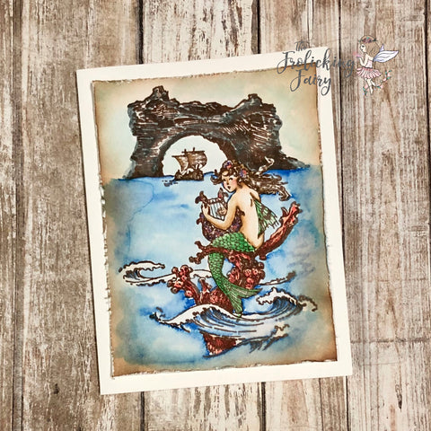 #thefrolickingfairy #crackerbox_suzy_stamps #mermaidocean #advice #advicefromamermaid #mermaid #vintage #vintagemermaid #watercolor #karinmarkers #cardmaking #cardmaker #cardmakersofinstagram #mermaidsofinstagram #flauntit #cardchallenge