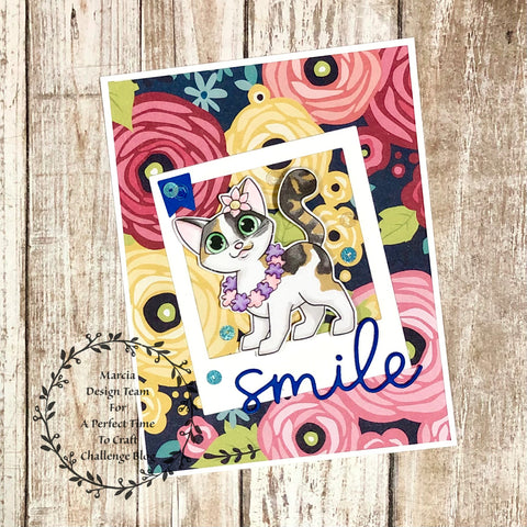 #thefrolickingfairy #charliesstamps #kitten #cat #calico #crazycalico #smile #apttc #aperfecttimetocraft #cardchallenge #alcoholmarkers #spectrumnoir #digi #digitalstamp #hellobluebird #polaroid #smile #patternedpaper #summerkitten #cardmaker #cardmaking #cardmakersofinstagram