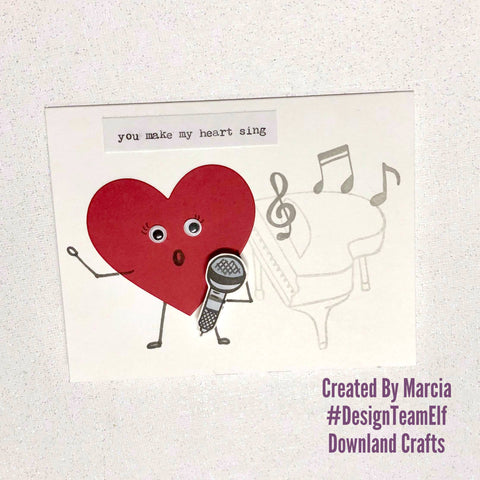 #thefrolickingfairy #downlandcrafts #designteamelf #musical #youmakemyheartsing #love #valentine #cas #cleanandsimple #music #singing #silly #papercraft #googlyeyes #cardmaking #cardmaker