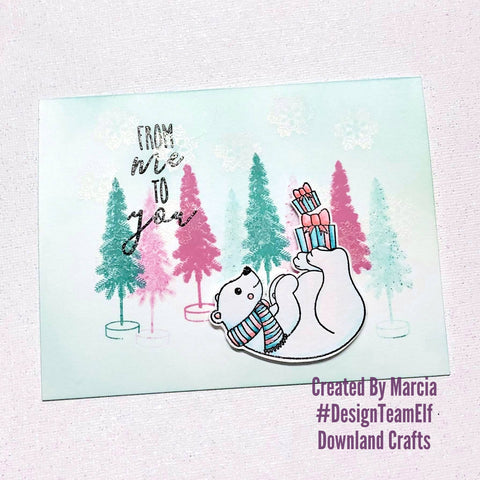 #thefrolickingfairy #downlandcrafts #designteamelf #polarfun #polarbear #vintagechristmas #pinkandteal #concordand9th #frommetoyou #arteza #watercolor #snowflakes #christmas #holidays #cardmaking #cardmaker