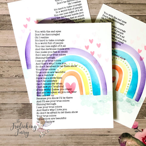 #thefrolickingfairy #erinleecreative #somewherekit #rainbow #rainbowstencil #stencil #inkblending #colormearainbow #truecolors #truecolorslyrics #uplifting #cardmaking #cardmaker #cardmakersofinstagram