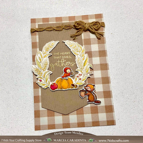 #thefrolickingfairy #7kidscraftingsupplystore #hellobluebird @hellobluebird.stamps #fallbanner #theheartthatgives #thanksgiving #watercolor #primamarketing #autumnsunset #arteza #realbrushpens #cardmaking #cardmaker #handmade