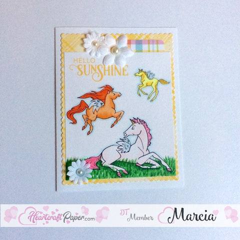 #thefrolickingfairy #heartcraftpaper #unicornpegasus #pegasus #hellosunshine #motherandchildren #relaxing #takeflight #copiccoloring #flowerembellishments #handmade #handmadecards