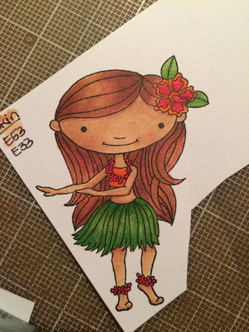 #thefrolickingfairy #mftstamps #hula #hawaii #hulagirl #copiccoloring #behindthescenes #handmadecards