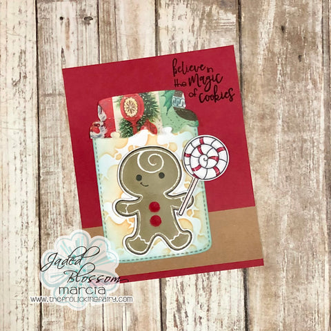 #thefrolickingfairy #jadedblossom #gingerbread #buildagingerbreadman #layeringstamp #gingerbreadbakingco #kawaiigingerbread #cookiejar #christmascookies #masonjar #masonjardie #stencil #inkblending #distressoxide #stampinup #cardmaker #cardmaking #cardmakersofinstagram