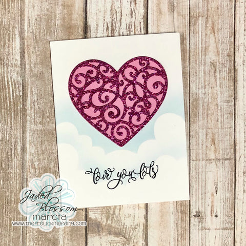 #thefrolickingfairy #charliesstamps #unicorn #digi #digitalstamp #jadedblossom #fancyheart #cloudstencil #distressoxide #inkblending #spectrumnoir #alcoholmarkers #ponies #mylittlepony #valentine #loveyoulots #valentinesday #valentinecard #cardchallenge #cas #cleanandsimple #massproduction #cardmaker #cardmaking #cardmakersofinstagram