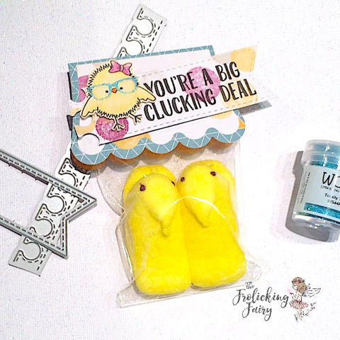 #thefrolickingfairy #jadedblossom #heychickie #chick #smartypants #bigdeal #bigcluckingdeal #wowembossing #totallyteal #peeps #treattag #cardchallenge #papercraft #handmade #easter