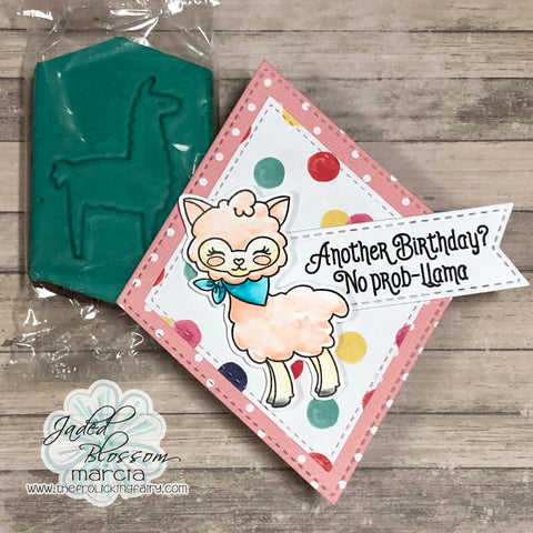 #thefrolickingfairy #jadedblossom #llamatellyou #llama #noprobllama #anotherbirthday #birthday #happybirthday #birthdaytag #southwest #cottoncandy #candyfloss #pinkandteal #cardmaker #cardmaking #handmade #karinmarkers #watercolor