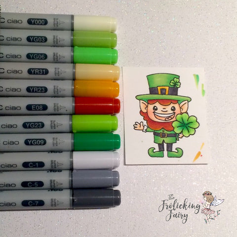 #thefrolickingfairy #jadedblossom #luckyleprechaun #stampanniething #feelingluckystencil #feelinglucky #leprechaun #chasetherainbow #luckycharm #copiccoloring #coloringguide #stpatricksday #treattag #fairytalemail #mftstamps #ninjamazing #papercraft #handmade