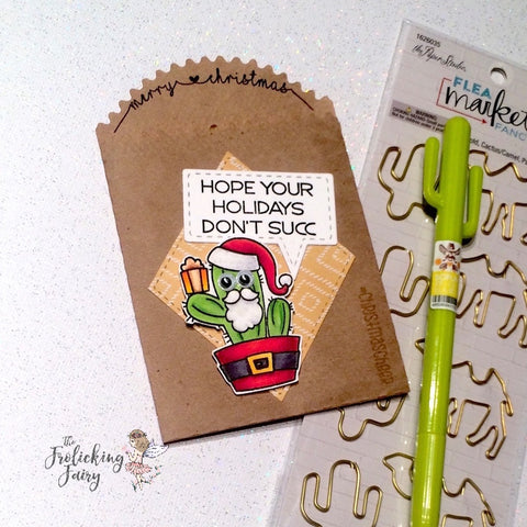 #thefrolickingfairy #jadedblossom #succulentchristmas #sneakpeek #cactus #cacti #santa #holidaycactus #hopeyourholidaysdontsuck #christmas #funnychristmas #paperbagdie #handmade #handmadeholidays