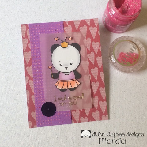 #thefrolickingfairy #kittybeedesigns #lovebugpanda #lovebug #panda #nuvo #stencil #iputaspellonyou #love #handmade #handmadecards