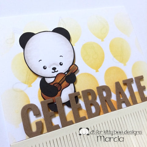 #thefrolickingfairy #kittybeedesigns #ukulelepanda #celebrate #birthday #birthdaycard #distressoxide #inkblending #balloons #music #sing #ukulele #panda #mftstamps #handmadecards