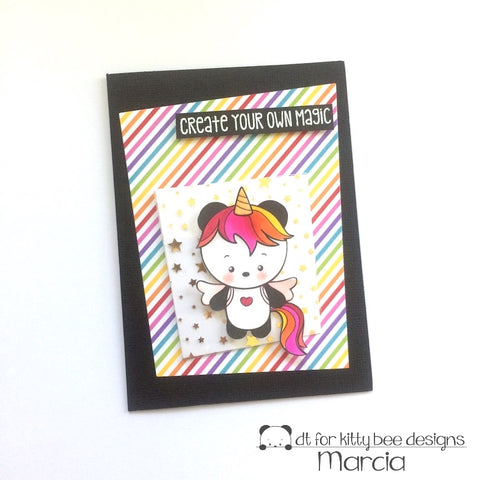 #thefrolickingfairy #kittybeedesigns #unicornpanda #digitalstamp #panda #unicorn #magic #spotlight #costumes #letspretend #copiccoloring #handmade #handmadecards 