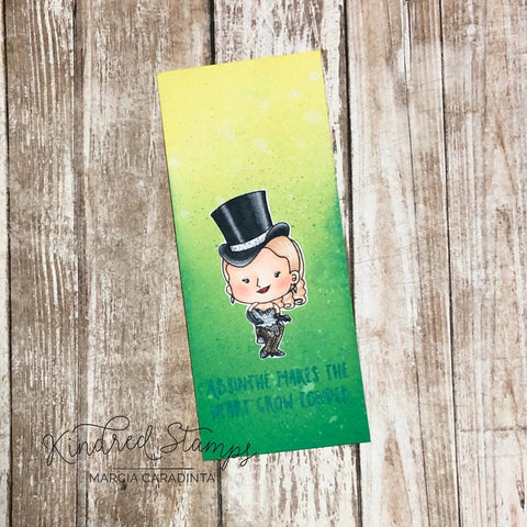 #thefrolickingfairy #kindredstamps #cabaret #cancan #cancandancers #absinthe #absencemakestheheartgrowfonder #spectrumnoir #alcoholmarkers #distressoxide #inkblending #filmstrip #filmstripdie #slimline #slimlinecard #yesyoucancan #yesyoucan #cardmaker #cardmaking #cardmakersofinstagram