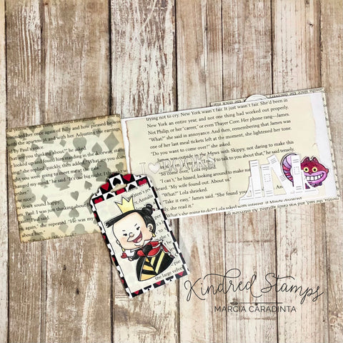 #thefrolickingfairy #kindredstamps #curiouserandcuriouser #curious #verycurious #downtherabbithole #unbirthday #wereallmad #fandom #classic #classicliterature #classicstory #curiouser #queen #madqueen #imagination #teaparty #deckofcards #minialbum #diyminialbum #accordionalbum #accordionminialbum #inkblending #distressoxide #stencil #coloredpencils #prismacolor #cardmaker #cardmaking #cardmakersofinstagram