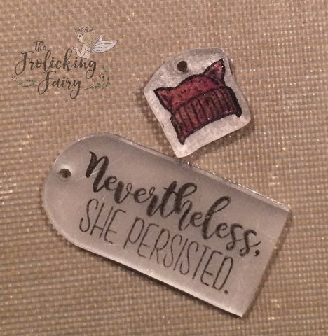 #thefrolickingfairy #kindredstamps #girlgang #neverthelessshepersisted #pussyhat #feminism #womensmarch #charms #shrinkydinks #copicmarkers