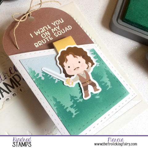 #thefrolickingfairy #kindredstamps #twooluv #februaryrelease #princess #maskedman #truelove #asyouwish #revenge #brutesquad #inkblending #shakercard #stencil #foreststencil #jadedblossom #magneticbookmark #mynameis #papercraft #handmade