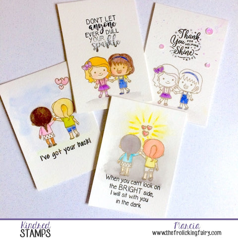 #thefrolickingfairy #kindredstamps #unitedwestand #charity #antibullying #craftyfriends #friendship #gotyourback #watercolor #spotcoloring #uplifting #handmade #handmadecards