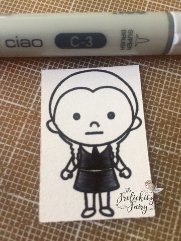 #thefrolickingfairy #kindredstamps #spookyfamily #addamsfamily #wednesdayaddams #copiccoloring #shading #technique