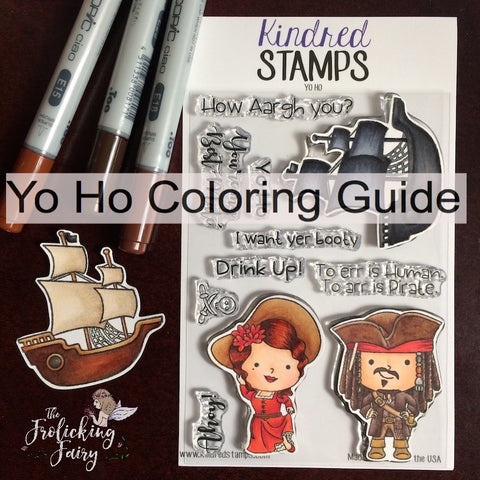 #thefrolickingfairy #kindredstamps #yoho #pirate #caribbean #pirateship #aargh #booty #ahoy #copicmarkers #coloringguide #copiccoloring #maiden #bestmate