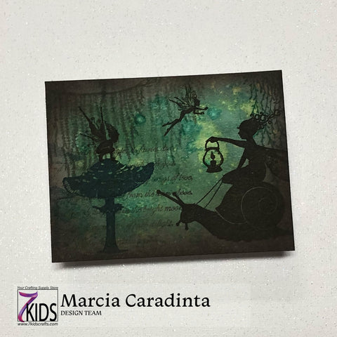 #thefrolickingfairy #7kidscraftingsupplystore #lavinia #gelliplate #gelliarts #versafineclair #fairy #faery #magical #mushroom #toadstool #mystical #magicalnight #cardmaking #cardmarker #snail #garden #spring