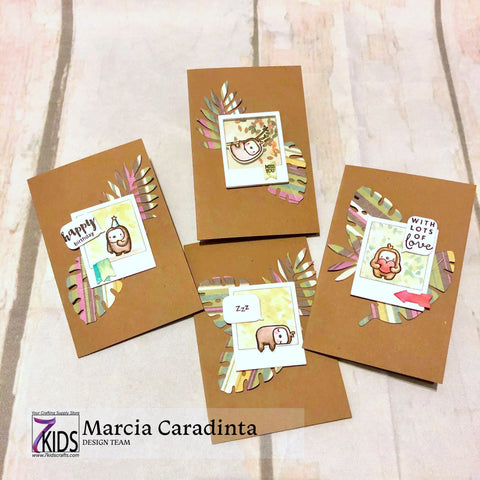 #thefrolickingfairy #7kidscraftingsupplystore #mamaelephant #littleslothagenda #hellobluebird #tropicalfoliage #minicards #skinnymini #cardcollection #watercolor #distressmarkers #funkyfoliage #ssswchallenge #cardchallenge #7kidscustomerscreate #facebooklive #cardmaker #cardmaking