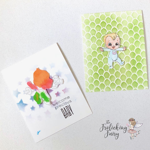 #thefrolickingfairy #mmedelillustrations #hellobaby #baby #pregnancy #pregnant #inthewomb #littlebaby #babygirl #welcomebaby #watercolor #stencils #kindredstamps #handmade #papercraft #cardmaking #cardmaker #kidscreate #craftingwithkids