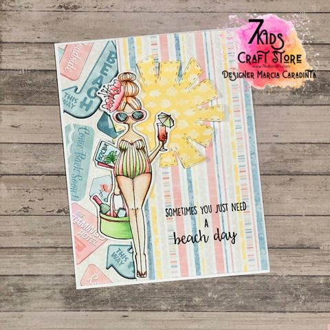 #thefrolickingfairy #stampingbella #curvygirl #curvygirllovesthebeach #7kidscraftstore #beachday #beachplease #littleumbrellas #fancydrinks #relax #relaxbythesea #cardchallenge #karinmarkers #watercolor #bobunny #escapetoparadise #cardmaker #cardmaking #cardmakersofinstagram