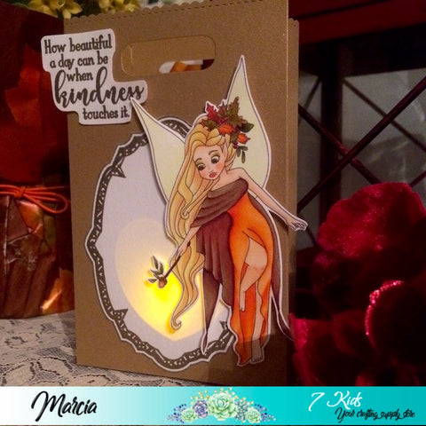 #thefrolickingfairy #7kidscraftingsupplystore #sweetnovember #amyyoungartist #fairyqueennovember #autumn #autumnfairy #simonsaysstamp #mamaelephant #luminary #tablescape #spreadkindness #handmade