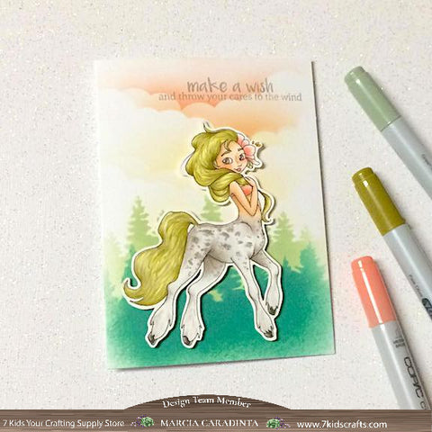 #thefrolickingfairy #7kidscraftingsupplystore #sweetnovember #faunameadowdancer #centaur #beautypageant #appaloosa #moss #forest #stencil #inkblending #copiccoloring #papercraft #digitalstamp #digi #handmade