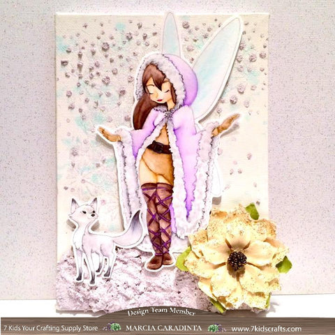 #thefrolickingfairy #7kidscraftingsupplystore #sweetnovember #noranorthlight #fergusthefox #digitalstamp #watercolor #arteza #realdbrushpens #mixedmedia #canvas #tonicstudios #tonicstudiosusa #nuvo #embellishmentmousse #tatteredangels #shimmermist #primamarketing #snowtex #handmade #handmadeart