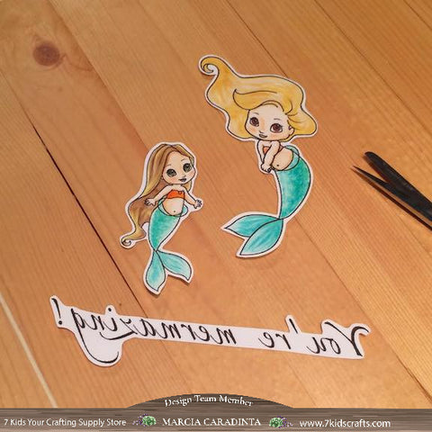 #thefrolickingfairy #7kidscraftingsupplystore #sweetnovember #sweetnovembervault #mermaid #mermaids #mermaidtot #mermazing #thermoweb #heatnbond #ironon #copiccoloring #digitalstamp #digi #notacard #handmade #diy