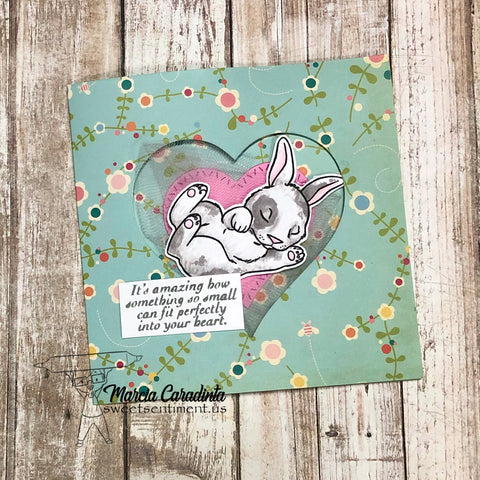 #thefrolickingfairy #sweetsentiment #colorallthethings #naptime #bunny #littlebunny #sleepingbunny #babybunny #baby #babycard #sosmall #inmyheart #trifoldcard #trifold #stitchedhearts #alcoholmarkers #spectrumnoir #triblends #tulle #cardmaker #cardmaking #cardmakersofinstagram #multiplefolds