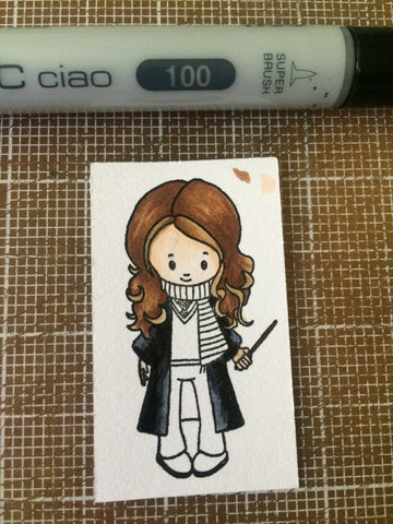 #thefrolickingfairy #kindredstamps #wizardfriends #harrypotter #hermionegranger #copicmarkers #shading #technique #copiccoloring