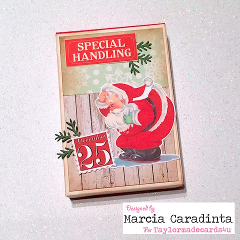 #thefrolickingfairy #taylormadecards4u #retrosanta #santa #specialhandling #giftbox #christmas #vintage #handmade #digitalimages #ephemera #etsyshop