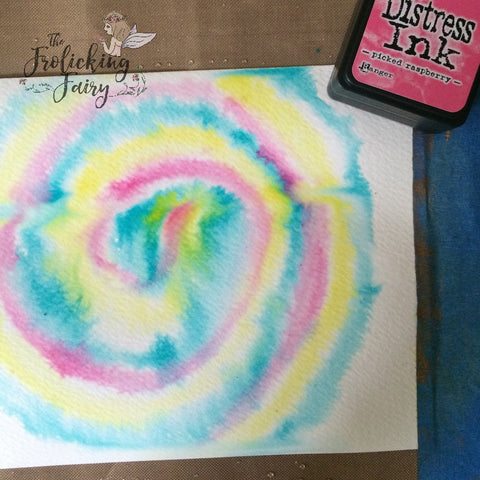 #thefrolickingfairy #tutorial #tiedye #distressinks #technique #hippie #watercolor #oogieboogie