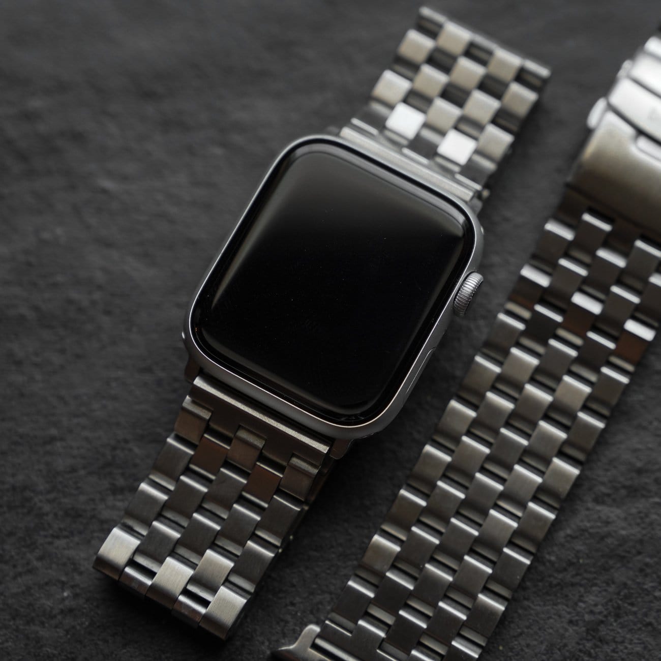 metal wristband watch