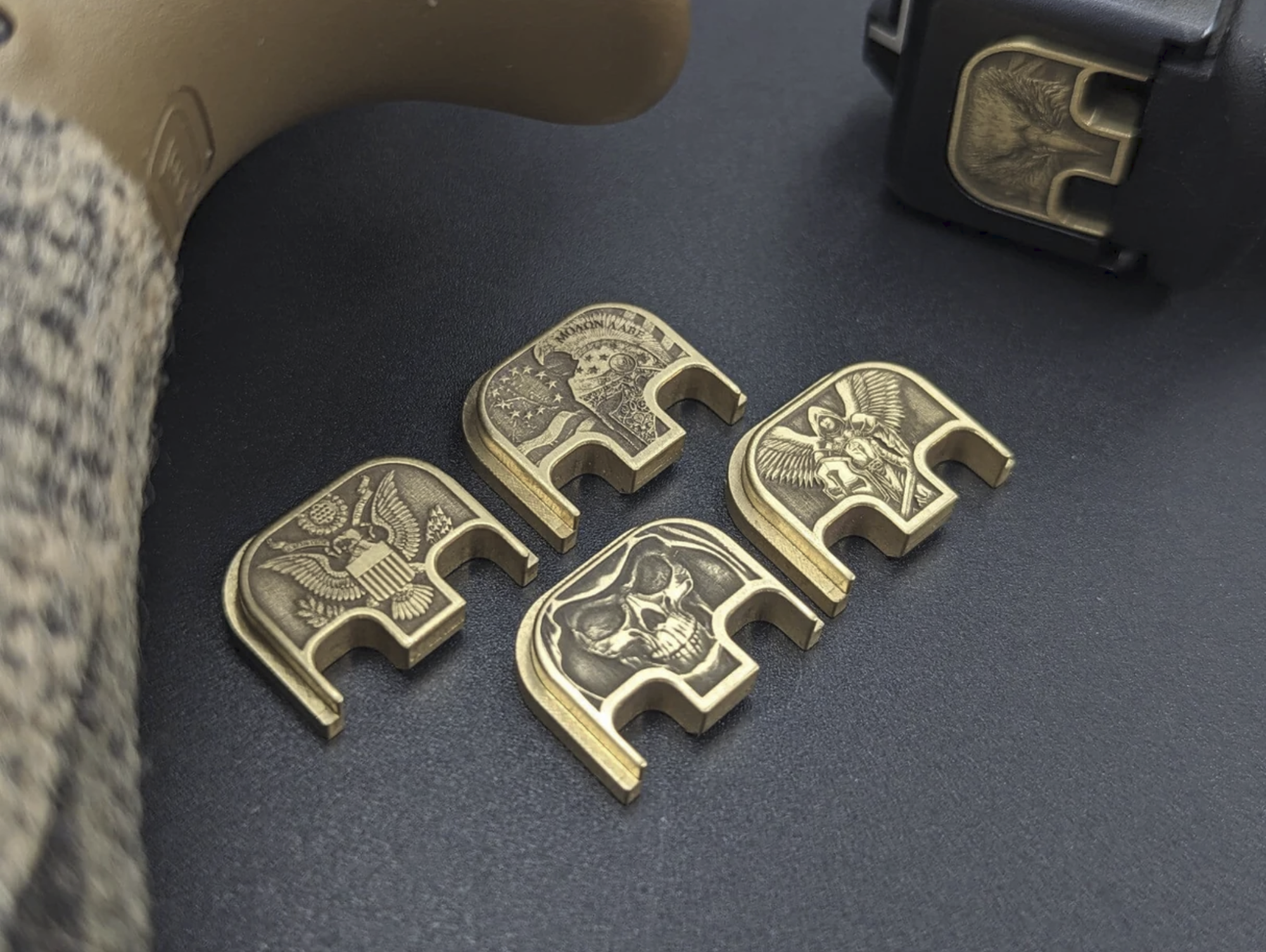 MILSPIN engraved 3D Glock back plates
