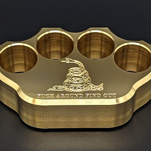 Milspin 3/4lb Brass Knuckle We The People Solid Brass Paperweight – MILSPIN