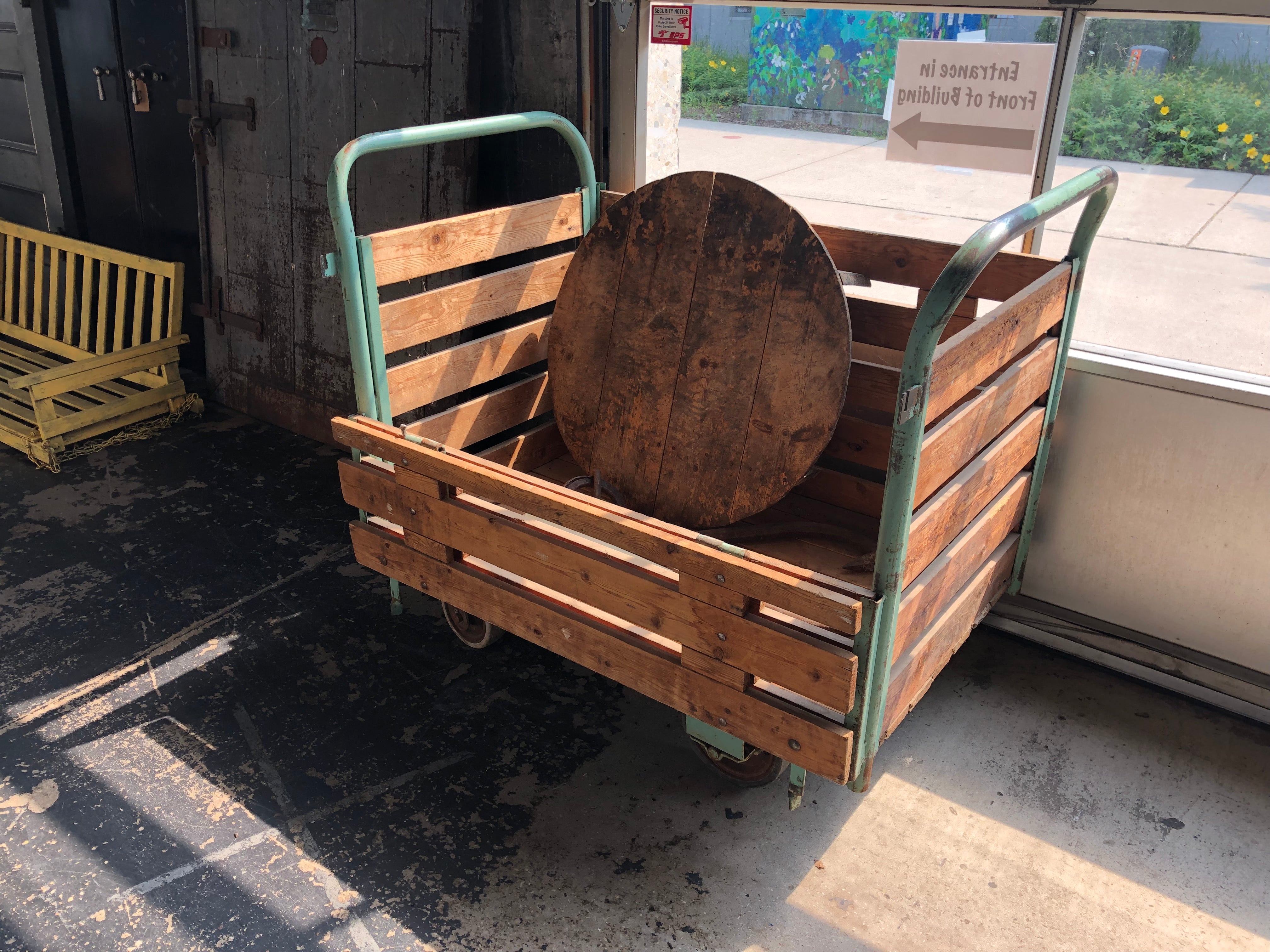 Industrial Wood and Metal Trolley