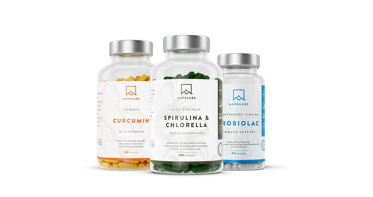 Gut Health Bundle - Probiotics,Spirulina,Turmeric | AAVALABS - Aava Labs