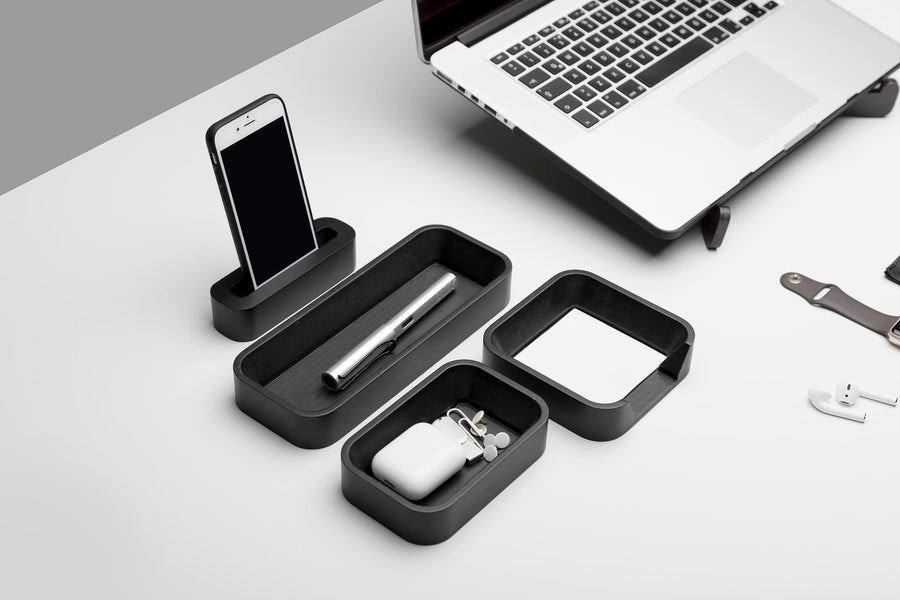 Iulia Black Desk Organizer Set