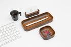 Walnut Stained Beechwood Paper Clip Holder