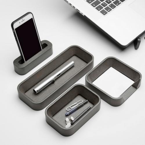 Iulia Grey Desk Organizer Set