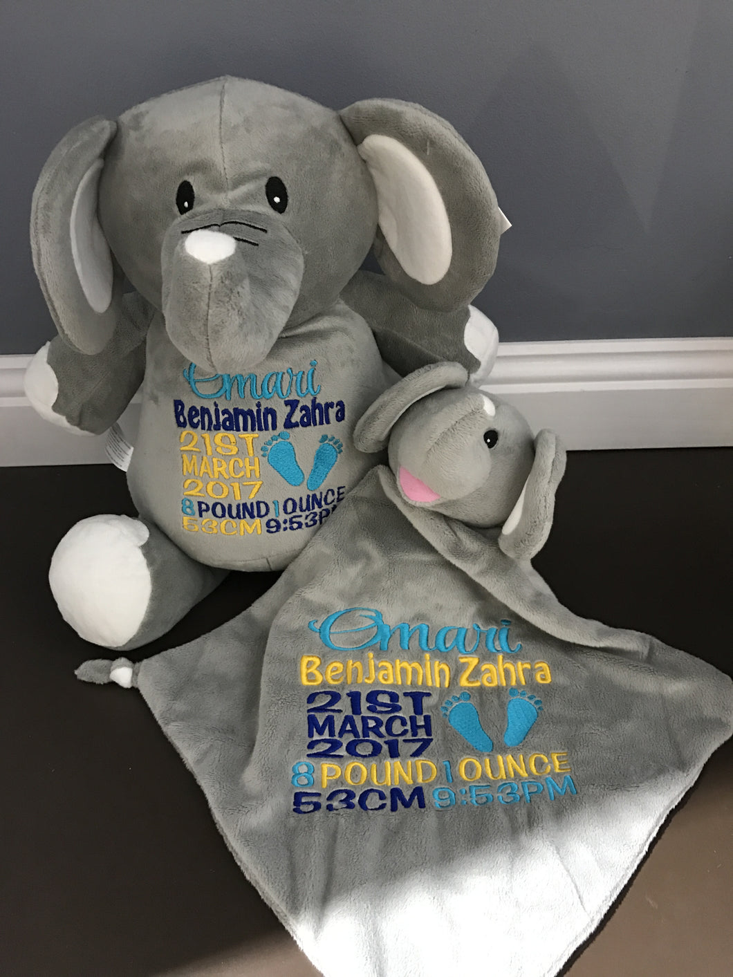 elephant personalised teddy