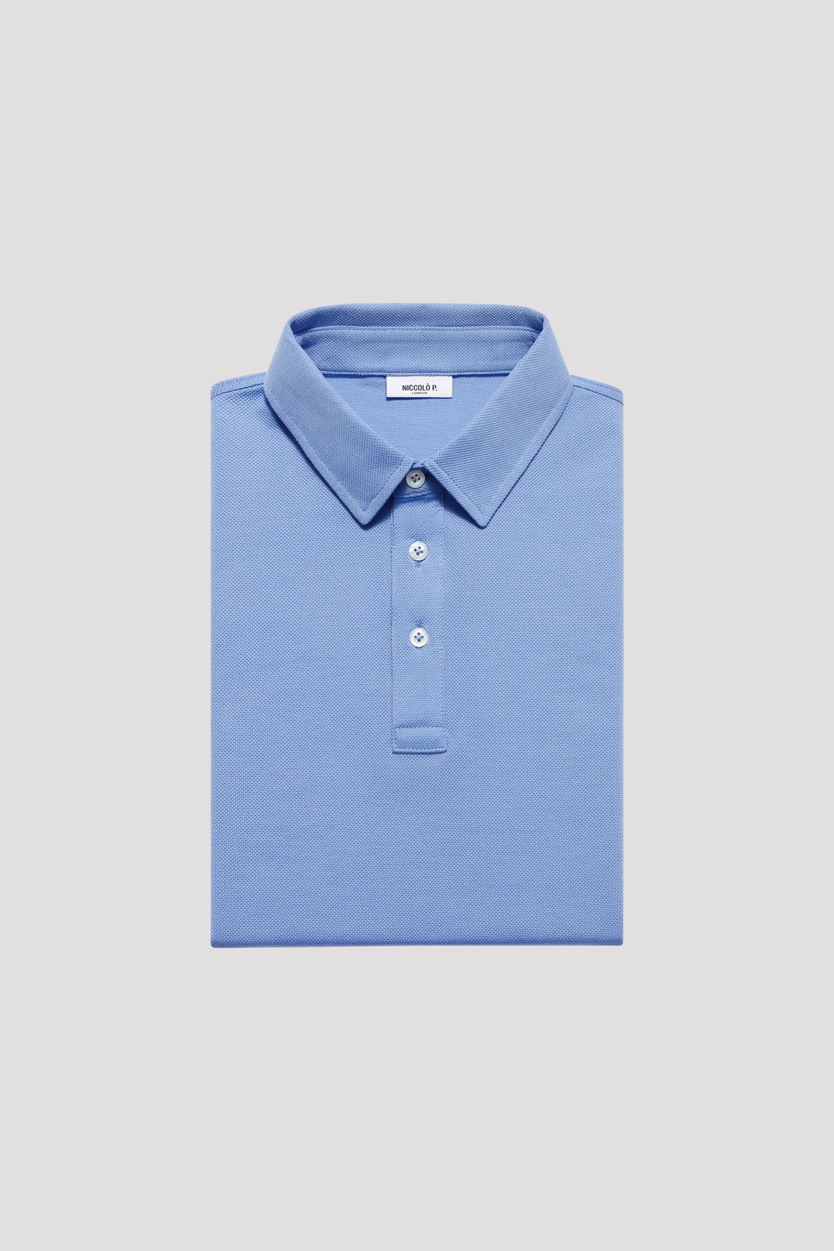 Côte d’Azur Blue Egyptian Cotton Polo Shirt